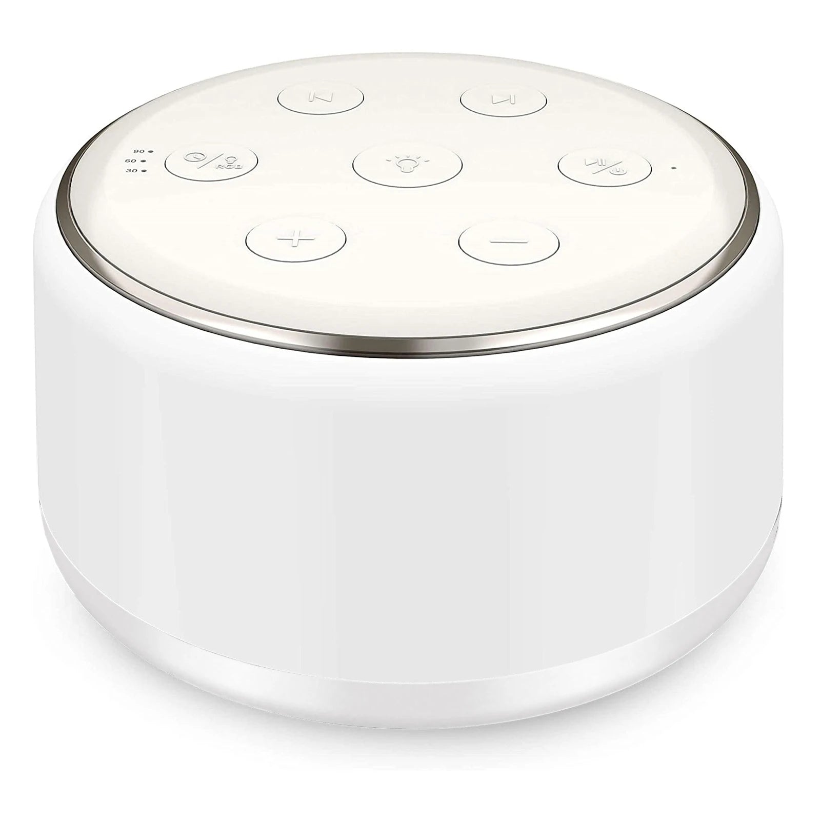 Máquina de ruido blanco de escritorio, máquina de sonido para dormir para bebé, chupete para dormir, luces nocturnas de 7 colores, 34 sonidos relajantes, 30min/60min/90m