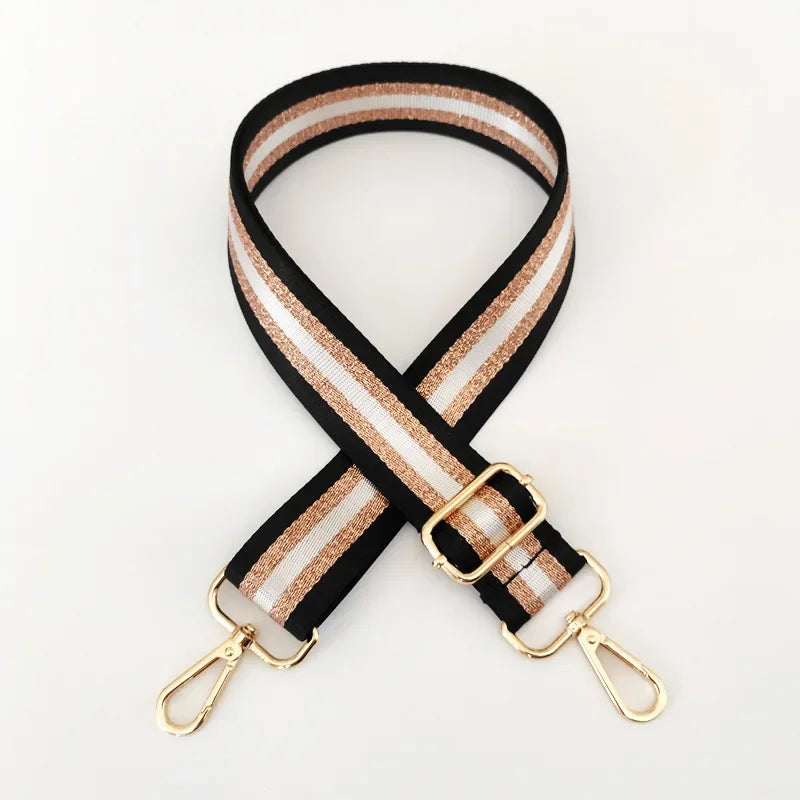Correa de Hombro Universal para Bolso con Rayas, Correa de Repuesto Ajustable para Llevar Cruzado con Cierre Metálico, Accesorios Multicolor para Bolsos