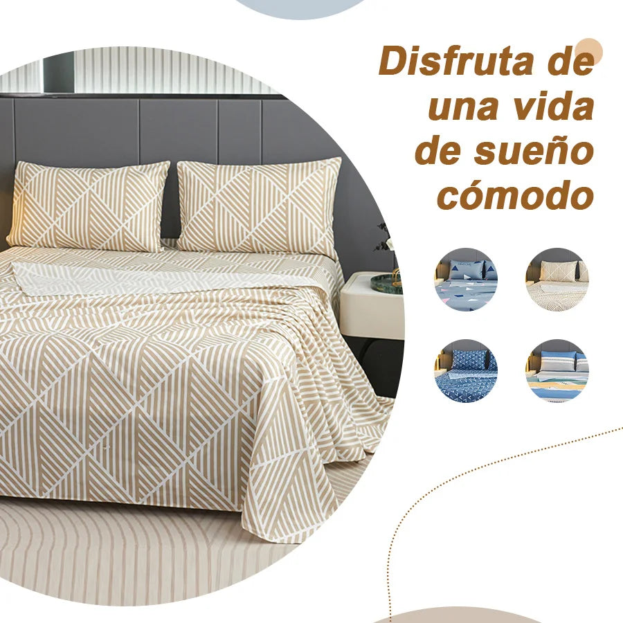 Juego de ropa de cama de tamaño grande (3 o 4 piezas): sábana con estampado de flores pequeñas, funda protectora de colchón, resistente a arrugas y pelusa, apta para todas las estaciones Análisis detallado de términos