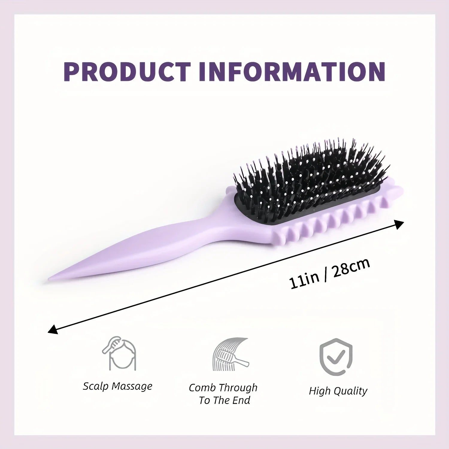 1 cepillo de caramelo, cepillo para peinar el cabello rizado, desenredante con puntas, reduce la separación de tirar, cerdas de nailon para todo tipo de rizo