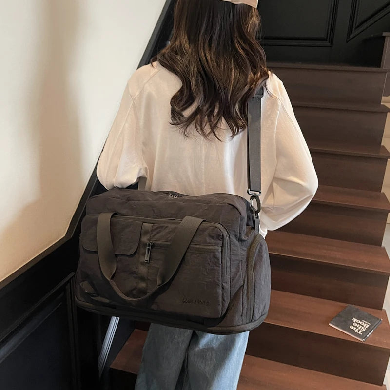 Bolsas de viaje Oxford con cremallera a la moda, bolsos sencillos de gran capacidad para mujer, gran oferta 20220, bolsas de viaje portátiles con hilo de coser