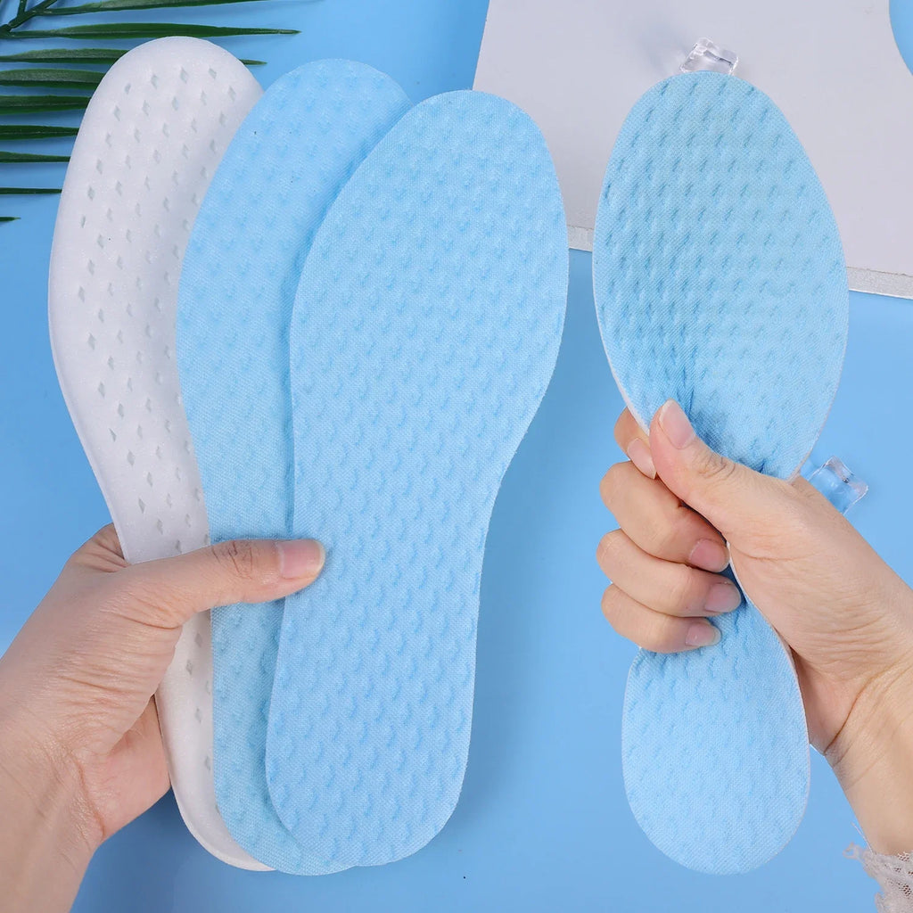 Plantillas de sensación fresca para hombre y mujer, almohadillas suaves para absorber el sudor, desodorización, calzado deportivo transpirable, plantilla descalza de alta elasticidad, 1/3/5 pares