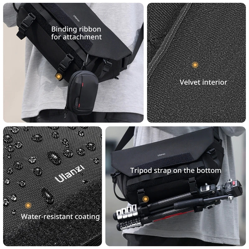 Ulanzi-Bolso de hombro BC08 para fotografía, bolsa impermeable para trípode, cámara sin Espejo, Smartphone, tableta