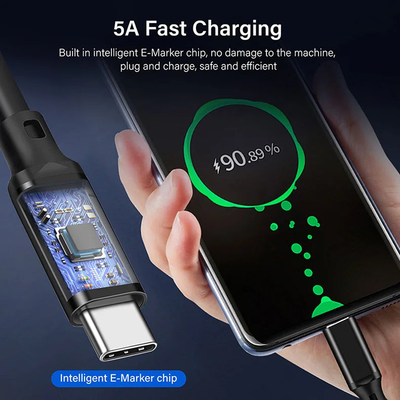 Cable USB 3,2 Gen2 tipo C a C para Macbook Air Pro Switch Steam Deck, Samsung, Xiaomi, 100W, USBC ThunderBolt 3, 1/2/3/5 m