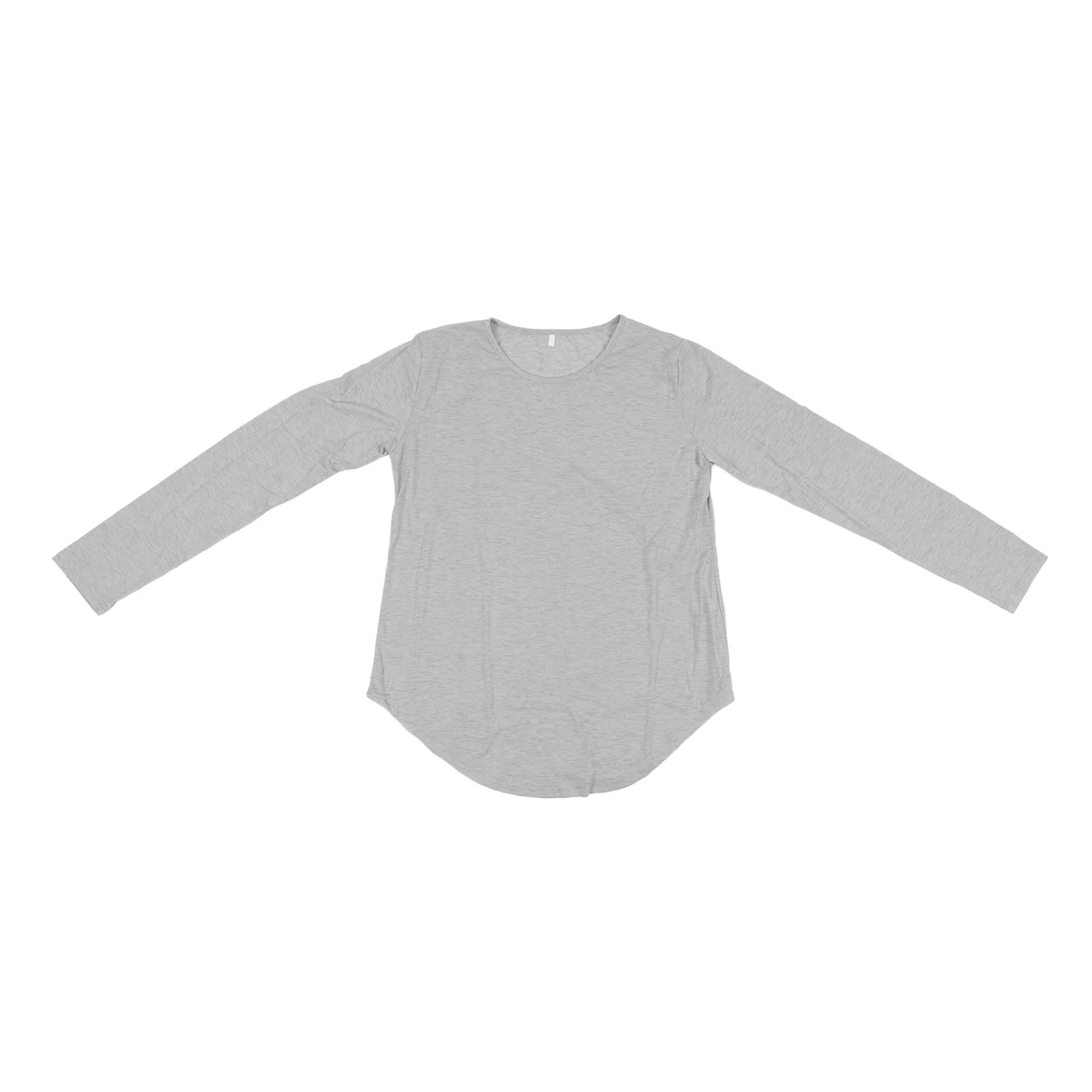 Camisa de manga larga para hombre, corte Regular, cuello redondo, ajustada, Color liso, informal, camiseta muscular