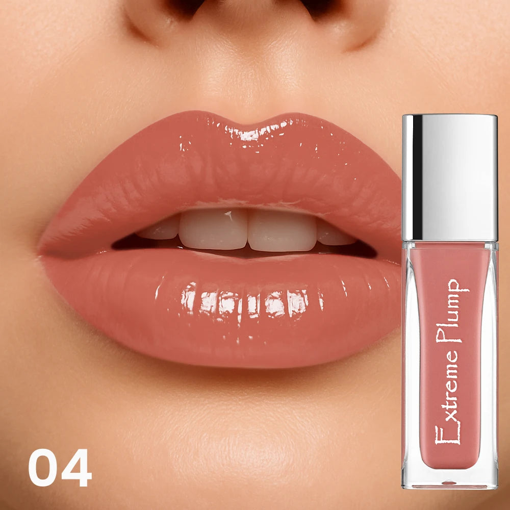 Brillo de labios de espejo resistente al agua, maquillaje de labios hidratante de larga duración, lápiz labial brillante suave para mujeres