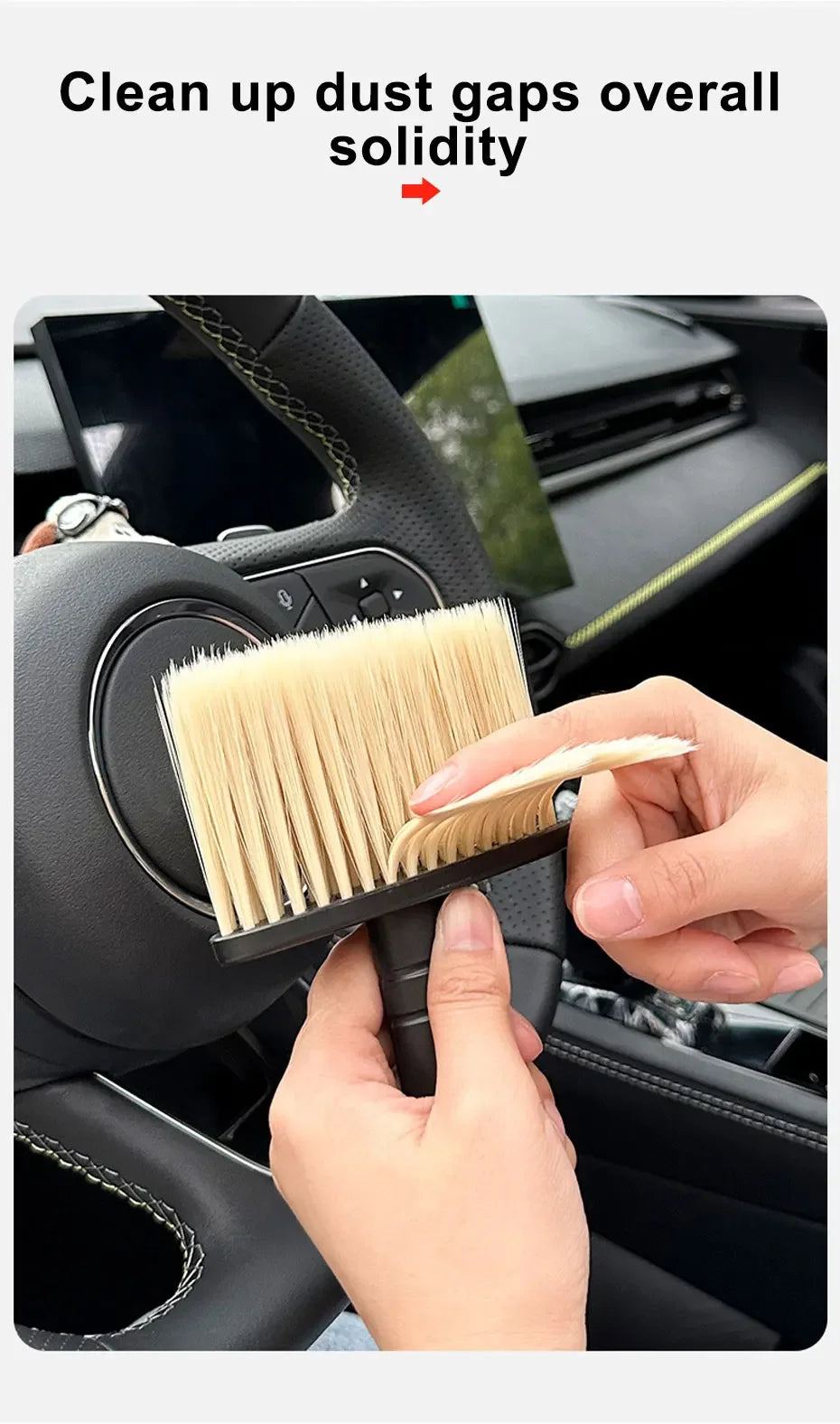 SEAMETAL cepillo de lavado de coches removedor de polvo salida de aire acondicionado de coche cepillo de eliminación de polvo cepillos de cerdas suaves para Herramientas de limpieza de automóviles