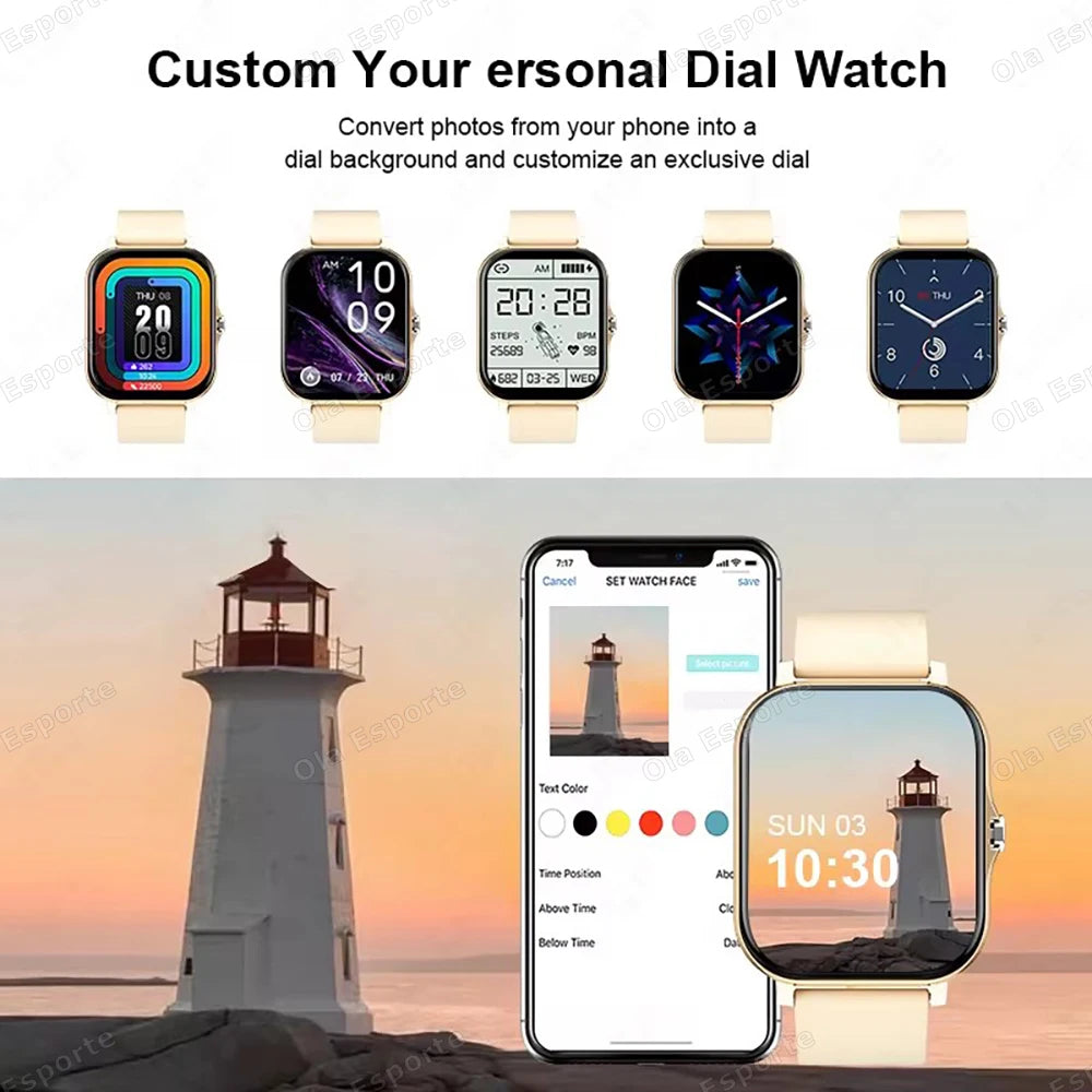 20226 Nuevo reloj inteligente de 1,83 pulgadas Notificaciones de llamadas Monitoreo del sueño Seguimiento de actividad Reloj inteligente Compatible con Android e iOS