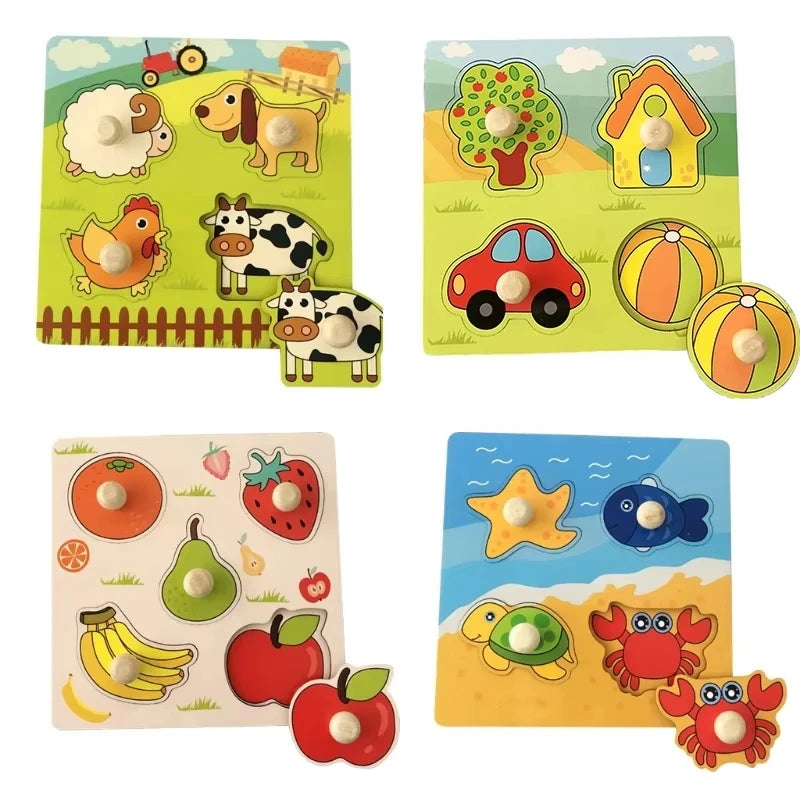 Rompecabezas Montessori para bebés juguetes de madera para niños de 1 2 y 3 años juegos educativos de aprendizaje para niños regalos de cumpleaños para niños