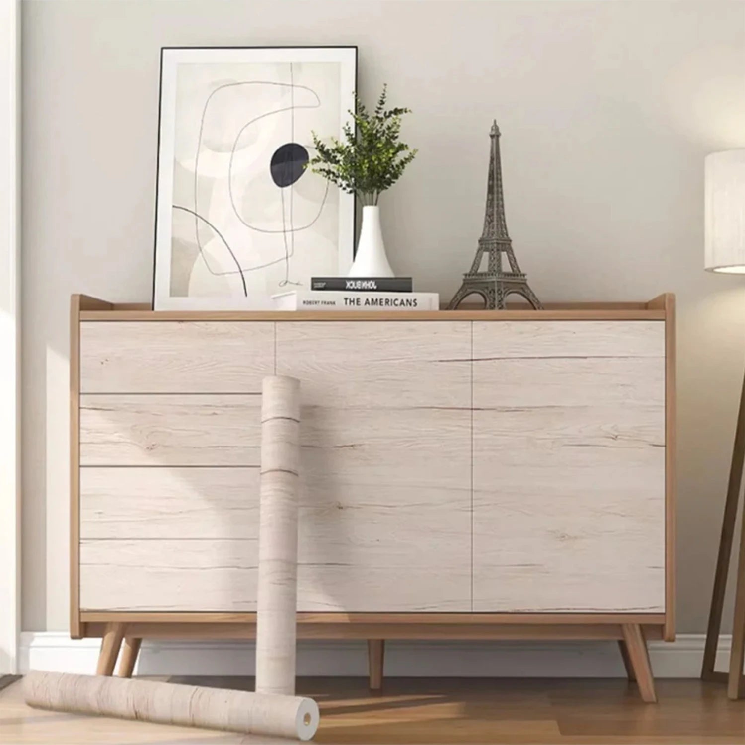Rollo de papel tapiz adhesivo con 5 metros, pegatina impermeable de grano de madera, armario, puerta de escritorio, pegatinas de renovación de muebles
