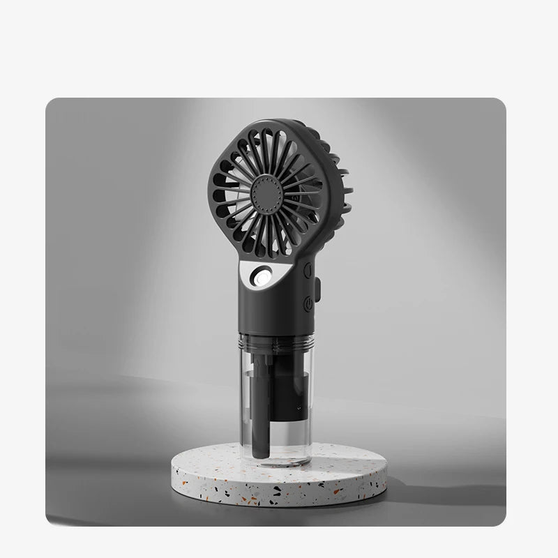 Ventilador de pulverización portátil de mano, ventilador de niebla de pulverización de agua, miniventilador de dormitorio de estudiantes, suministros de verano, herramientas de refrigeración, ventilador pequeño para exte