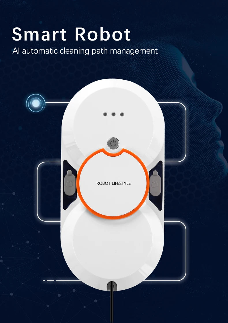 Robot limpiador de ventanas con pulverizador, limpiaparabrisas inteligente, dos tanques de agua, electrodoméstico eléctrico para exteriores