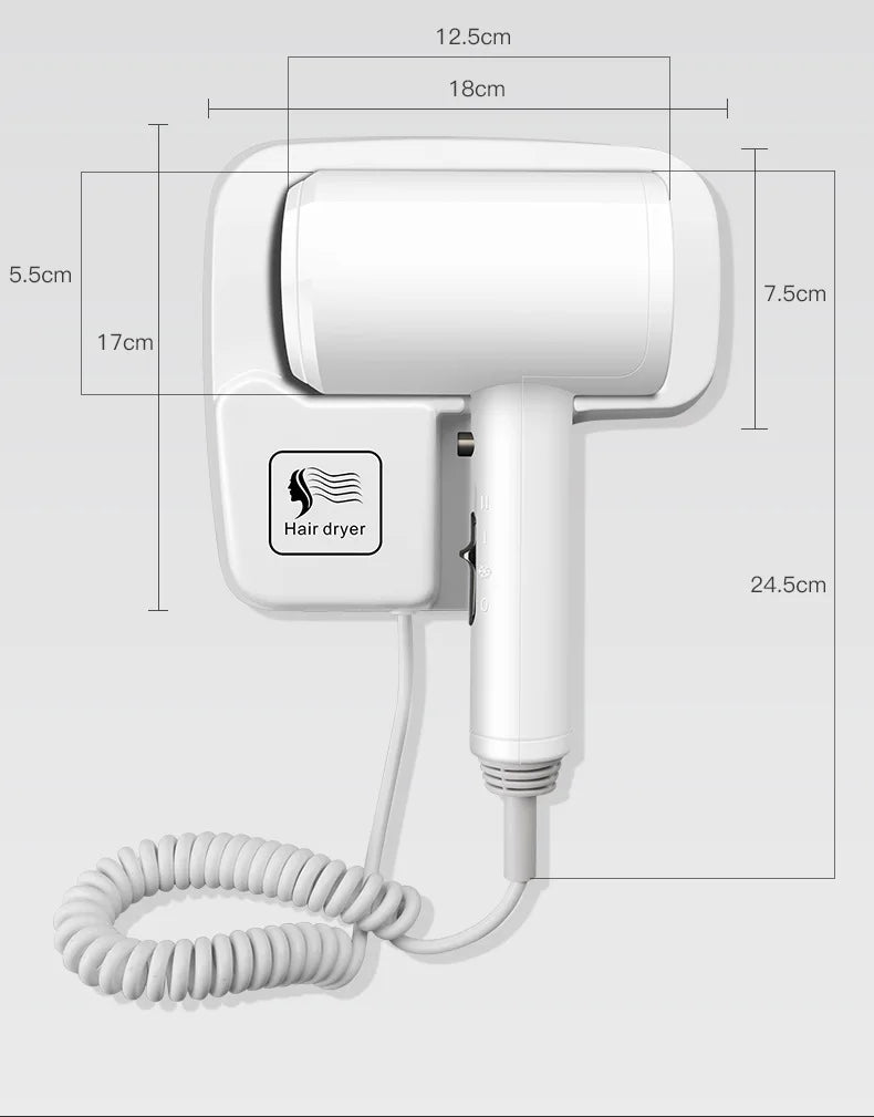 Secador de Pelo de Pared para Baño, de Alta Velocidad, Sin Perforaciones, para Hoteles Cinco Estrellas