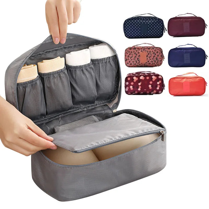 SNUGUG Bolsa de almacenamiento de ropa interior portátil, organizador ligero a prueba de polvo, contenedor de viaje multifuncional, bolsa de almacenamiento de sujetador