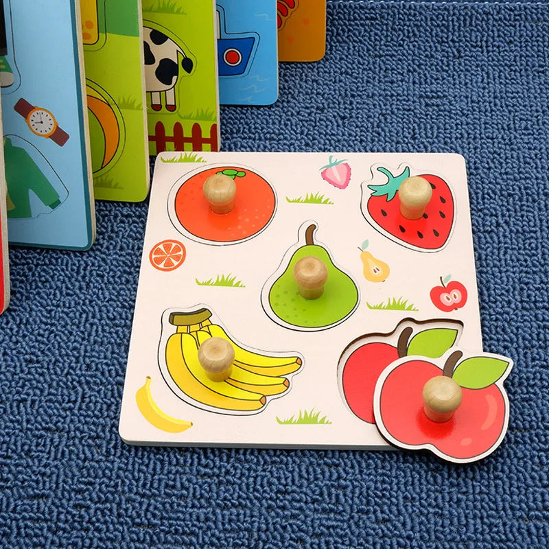 Rompecabezas Montessori para bebés juguetes de madera para niños de 1 2 y 3 años juegos educativos de aprendizaje para niños regalos de cumpleaños para niños