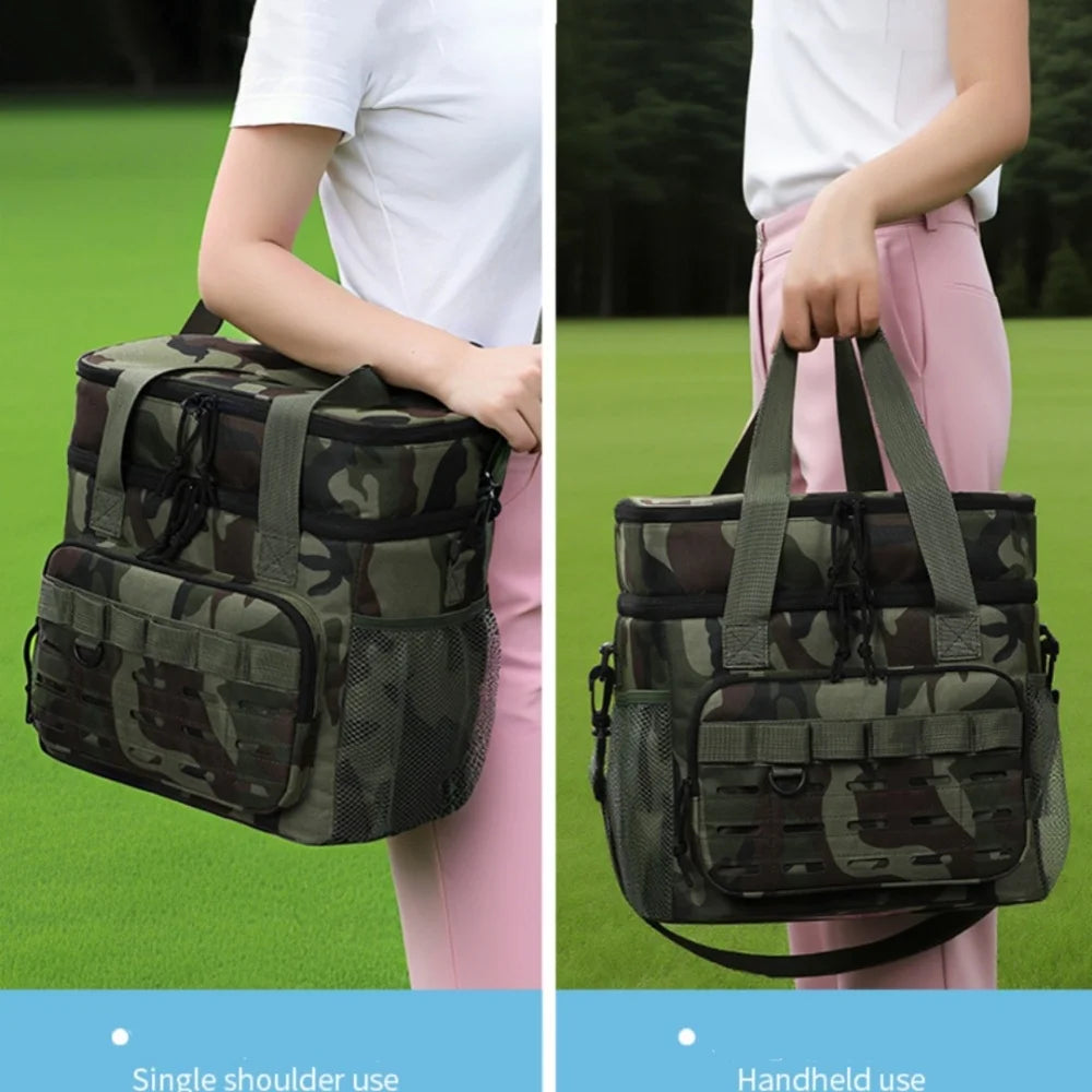 Bolsa de almuerzo térmica táctica de gran capacidad de camuflaje, bolsa de hielo portátil duradera con aislamiento a prueba de fugas para exteriores