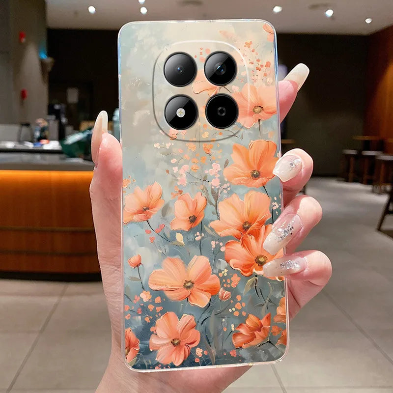 Funda para Teléfono Xiaomi Redmi Note 15 Pro 4G, Carcasa Protectora con Diseño de Lazo de Mariposa, Transparente, de Silicona TPU Suave