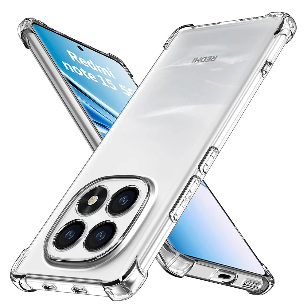 Funda blanda a prueba de golpes para Xiaomi Redmi Note 15 Pro Plus Pro + funda de silicona ultrafina transparente para Redmi 15 15C carcasa transparente