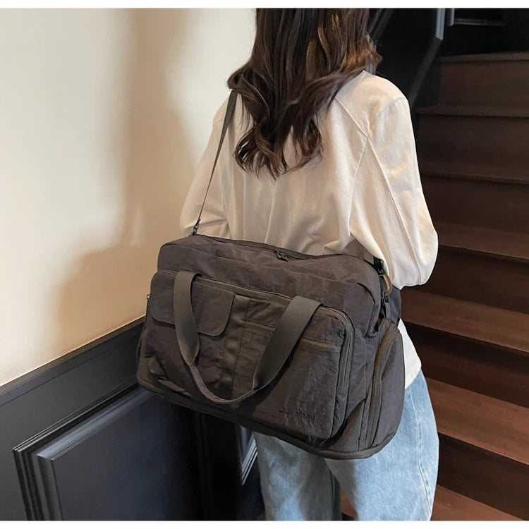 Bolsas de viaje Oxford con cremallera a la moda, bolsos sencillos de gran capacidad para mujer, gran oferta 20220, bolsas de viaje portátiles con hilo de coser