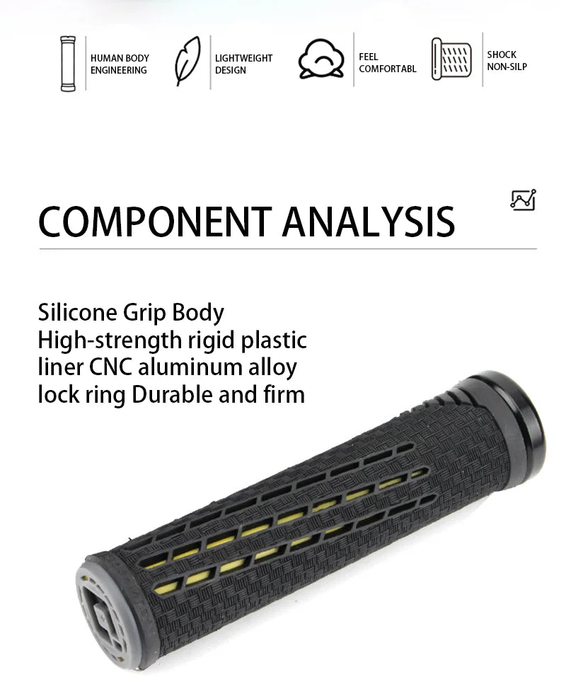 ODI-empuñaduras de bicicleta con bloqueo, empuñaduras ligeras de silicona y fibra de carbono, antideslizantes, absorción de impacto, agarre cómodo, accesorio para bicicleta