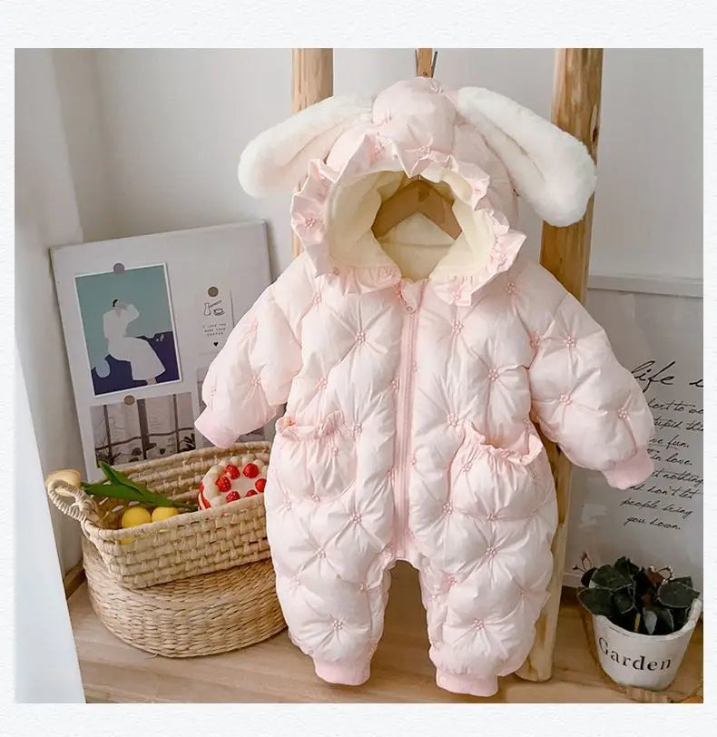 Nueva ropa gruesa de invierno, mono, ropa de algodón, pelele para bebé, ropa súper bonita para salir, traje de descanso para recién nacido de 100 días