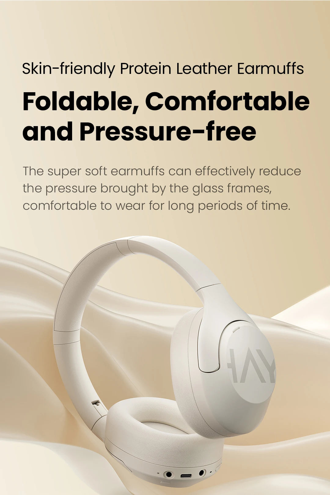 HAYLOU S30 Auriculares Inalámbricos Bluetooth 5.4 43dB Auriculares Adaptativos con Cancelación de Ruido 40mm Driver 80H Playtime