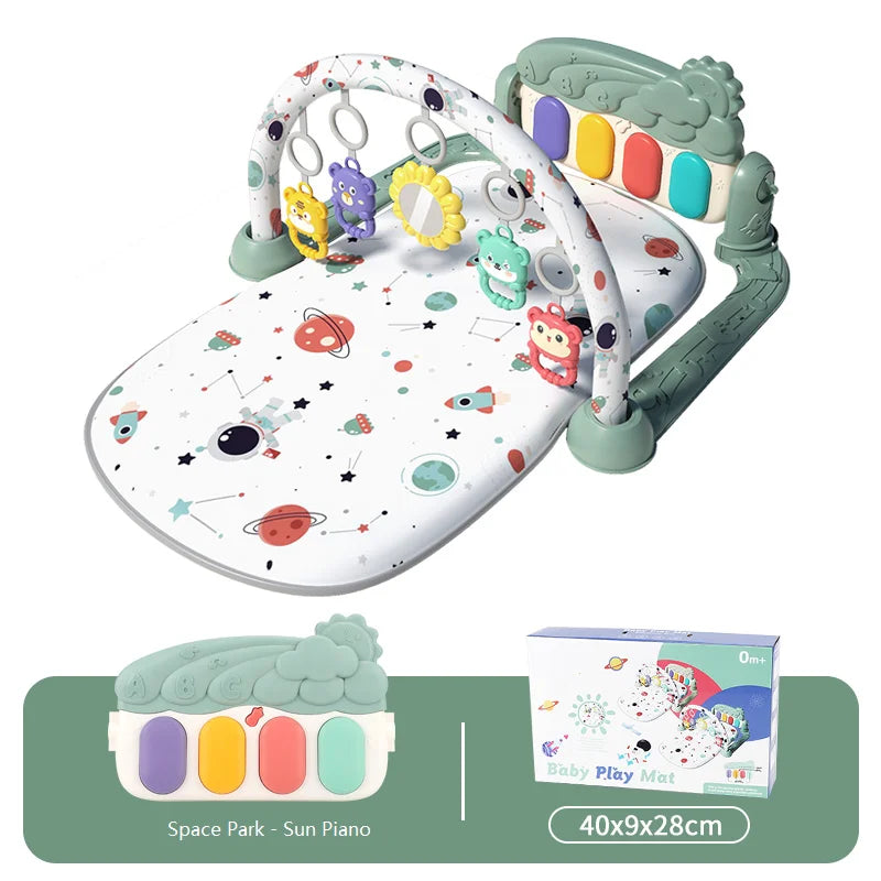 Raqueta de Fitness para bebé, juguete de Piano, Pedal de música para bebé recién nacido, equipo de Fitness suave y desmontable, estera de escalada