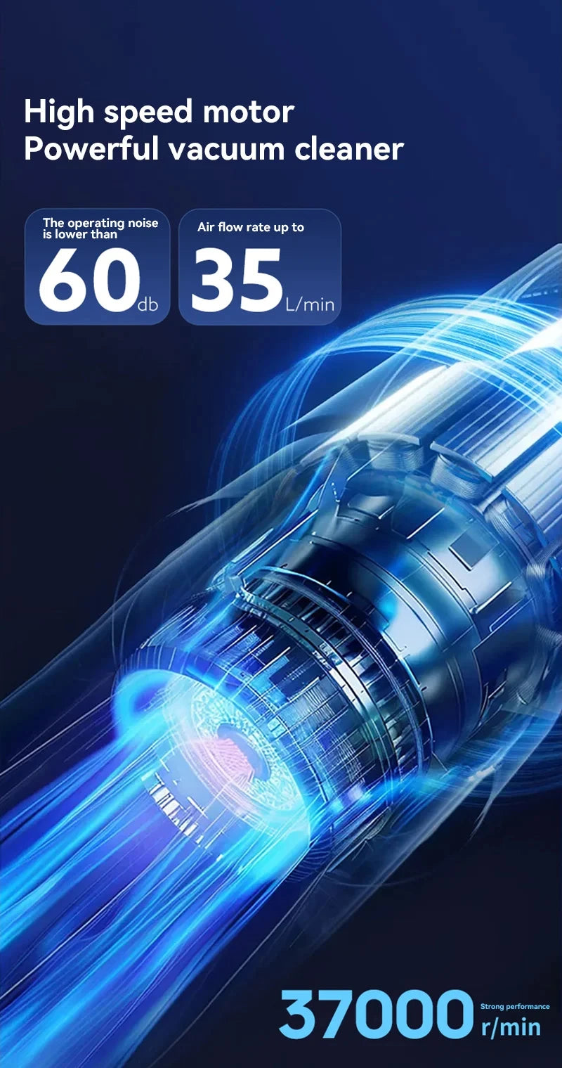 Aspiradora Portátil, Potente Succión, Eléctrica, Inalámbrica, Inteligente, para Limpieza del Hogar y del Automóvil, 2026