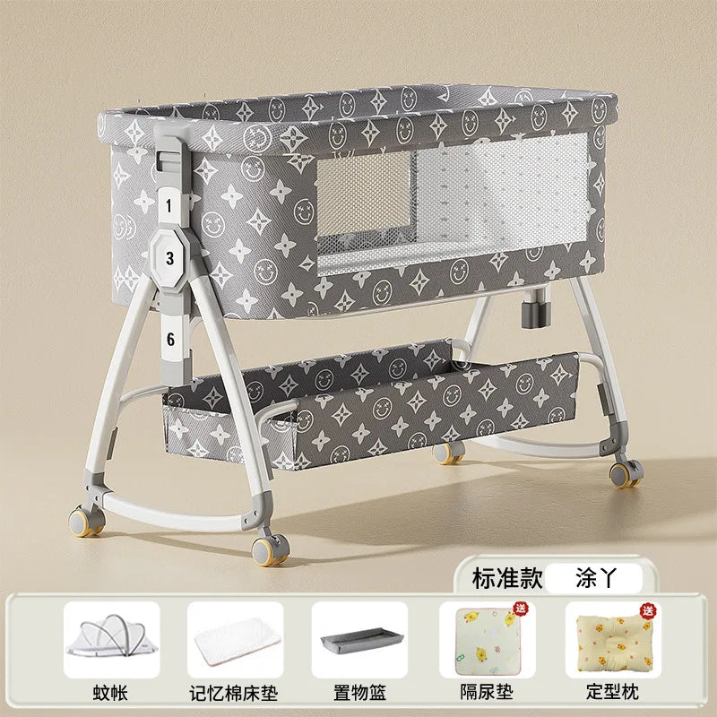 Cuna Portátil para Bebé, Cama Plegable Multifuncional, Cuna para Recién Nacidos, Cama Grande para Niños