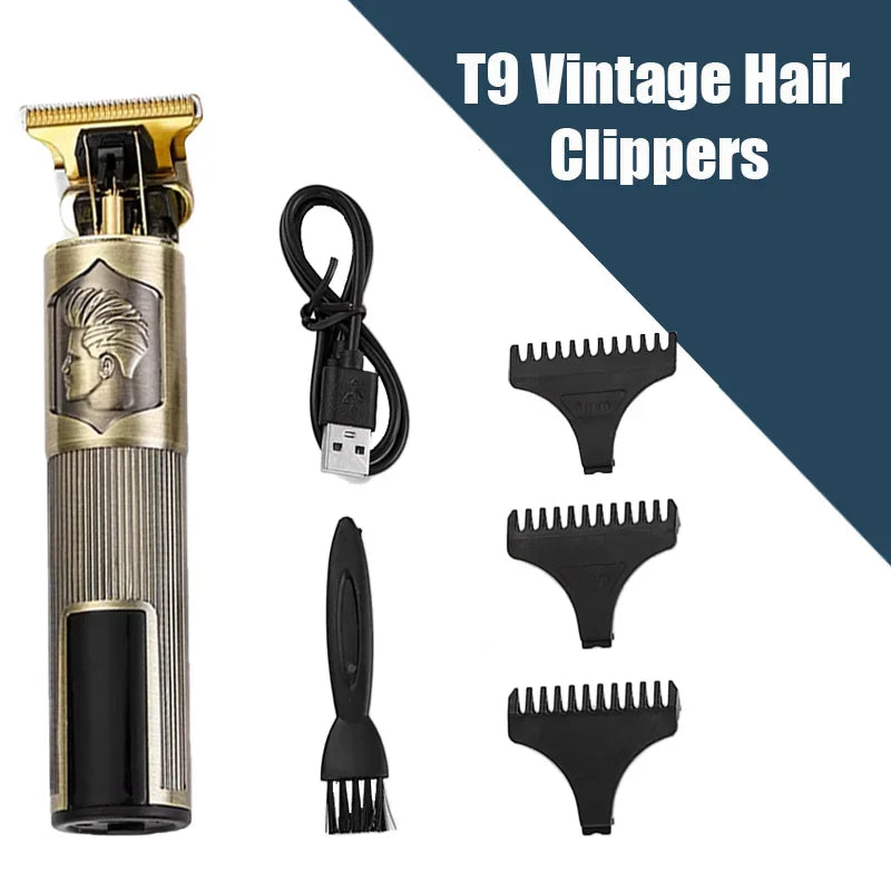 ¡Nuevo! Cortapelos/accesorios eléctricos T9 |   Afeitadora Profesional USB |   Máquina cortadora de decoloración calva de 0 mm portátil para hombres corte de pelo en casa