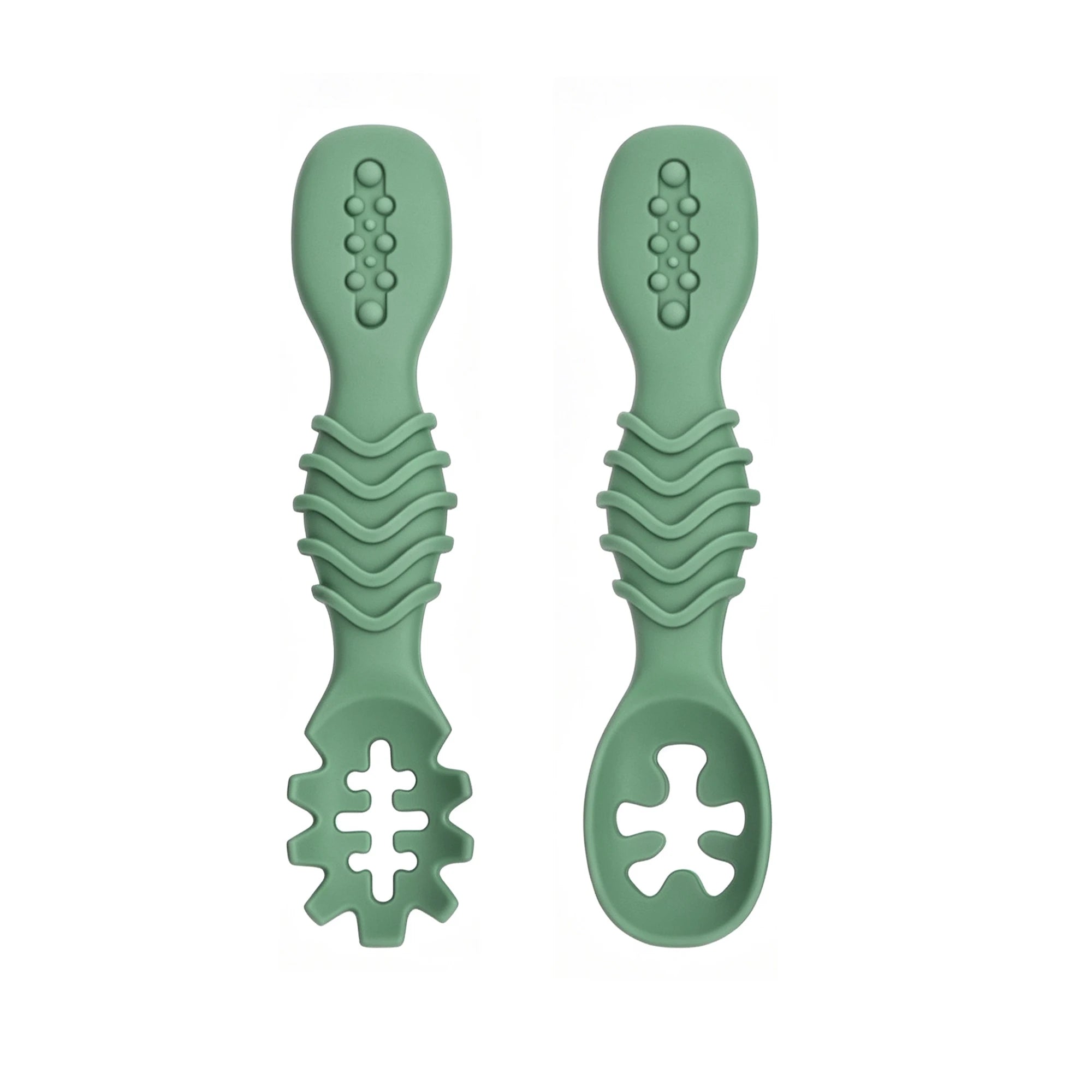 Juego de cucharas de silicona para bebé, 2 uds., diseño minimalista y elegante, accesorio para alimentar al bebé, lavable en lavavajillas, regalo ideal para bebé