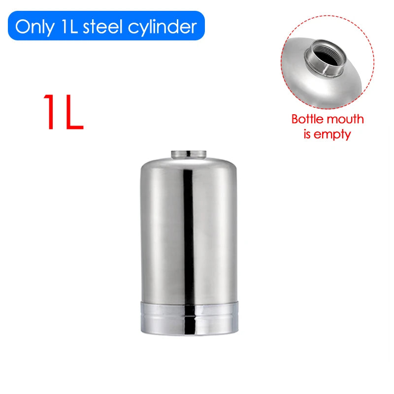 Generador de CO2 para acuario, botella de acero inoxidable de alta presión, cilindro de Gas, accesorios para acuario, 2L/1L