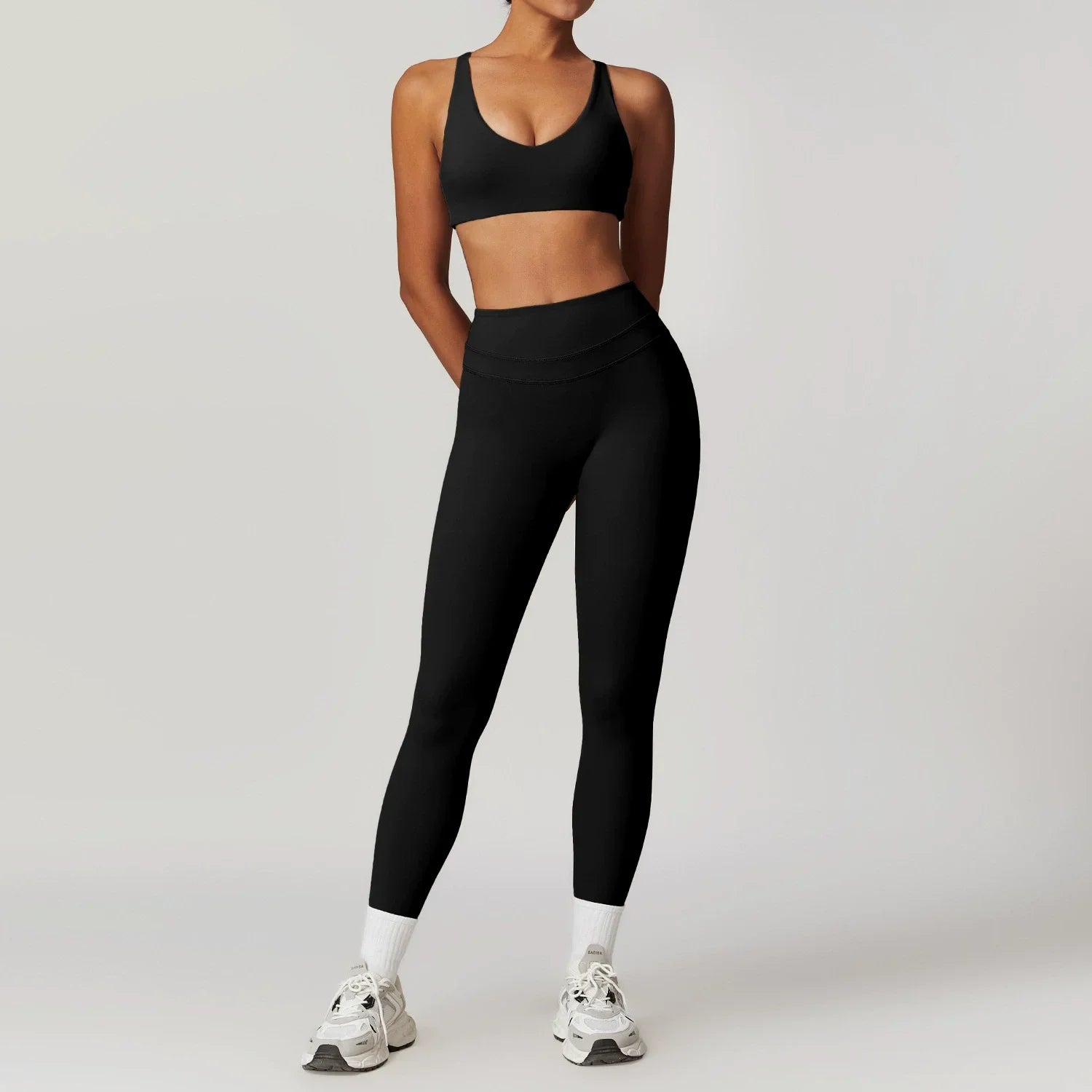 Ropa deportiva de 2 piezas para mujer, conjunto de Yoga, ropa de gimnasio, ropa deportiva, trajes de Yoga, conjunto de Fitness, chándales, Sujetador deportivo, mallas de cintura alta para gimnasio