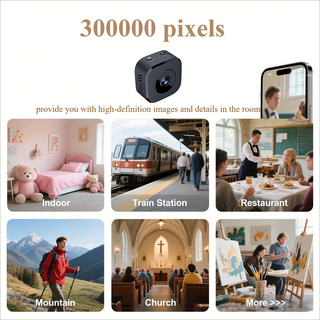 Mini cámara WiFi HD de 1080P, vigilancia de seguridad interior, Monitor de bebé, videocámara de visión nocturna, cámara IP, grabadora de Audio y vídeo