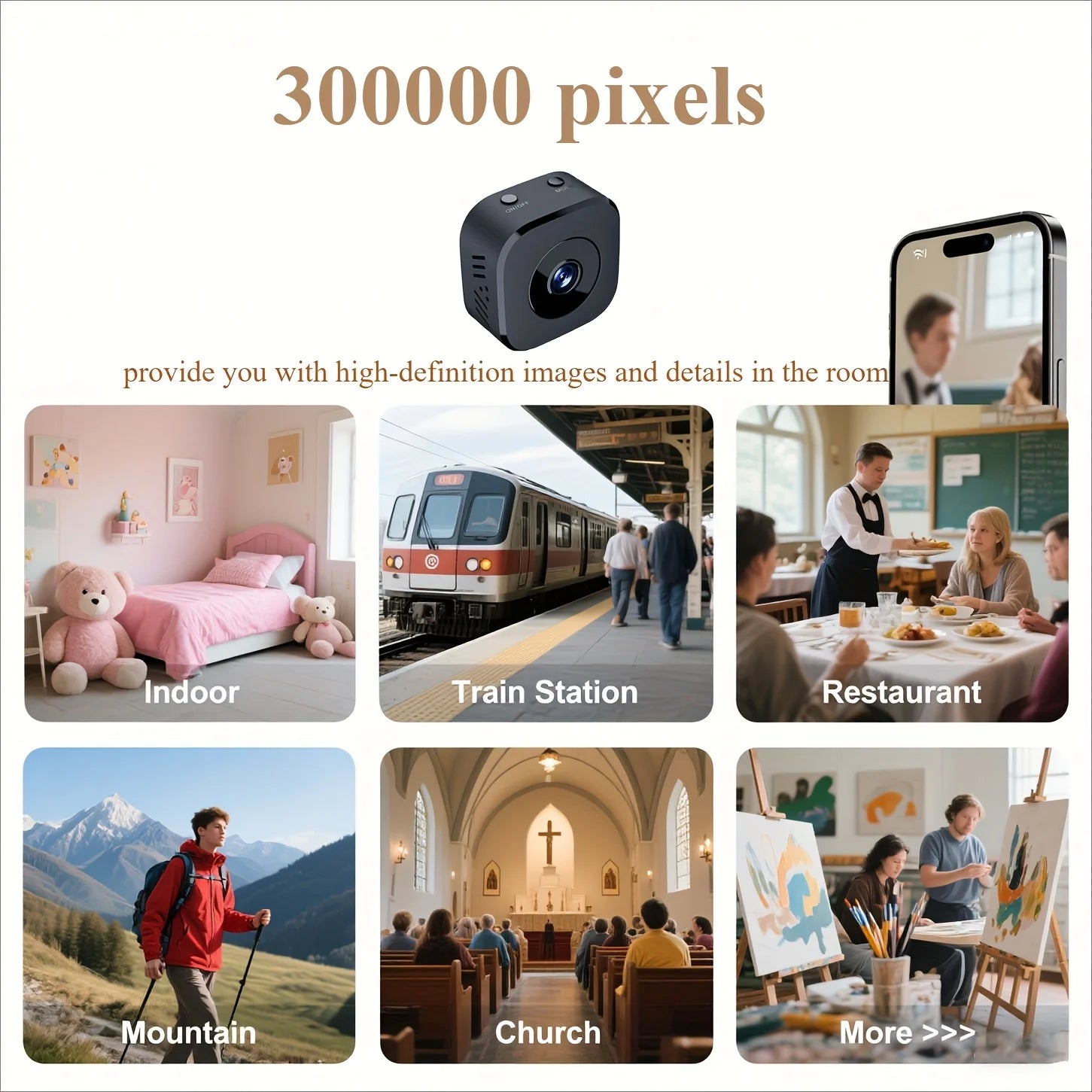 Mini cámara WiFi HD de 1080P, vigilancia de seguridad interior, Monitor de bebé, videocámara de visión nocturna, cámara IP, grabadora de Audio y vídeo