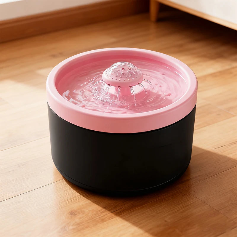 Bebedero Automático para Gatos y Perros de 1.8L/60.87oz, Dispensador de Agua Silencioso con Filtro para Mascotas Pequeñas, Tazón de Agua Interior Antideslizante