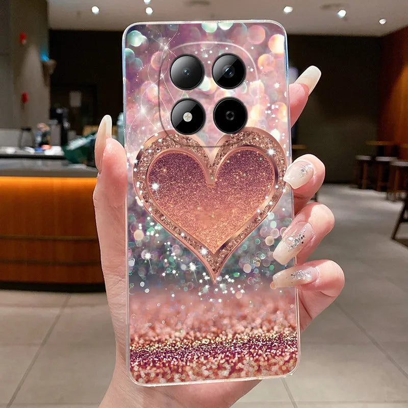 Funda para Teléfono Xiaomi Redmi Note 15 Pro 4G, Carcasa Protectora con Diseño de Lazo de Mariposa, Transparente, de Silicona TPU Suave