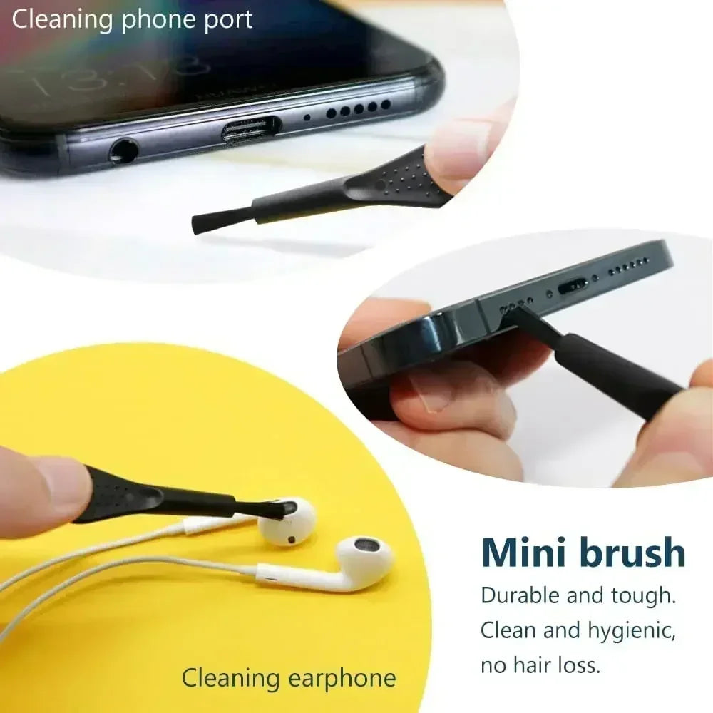 Puerto de carga para teléfono móvil, tapón antipolvo con cepillo de limpieza para IPhone 17 16 15 14Pro Max Plus Samsung Xiaomi IOS tipo C, juego de limpieza