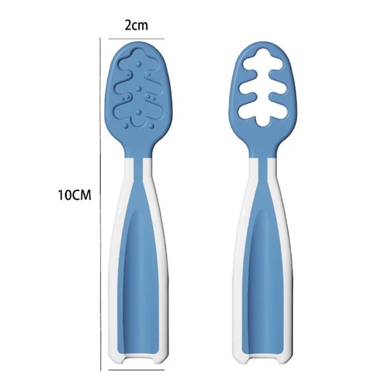 Cuchara de alimentación de bebé, cuchara de pasta de arroz, comida y entrenamiento perfectos para bebés, silicona de calidad alimentaria, cuchara de silicona sin BPA, 2 uds.