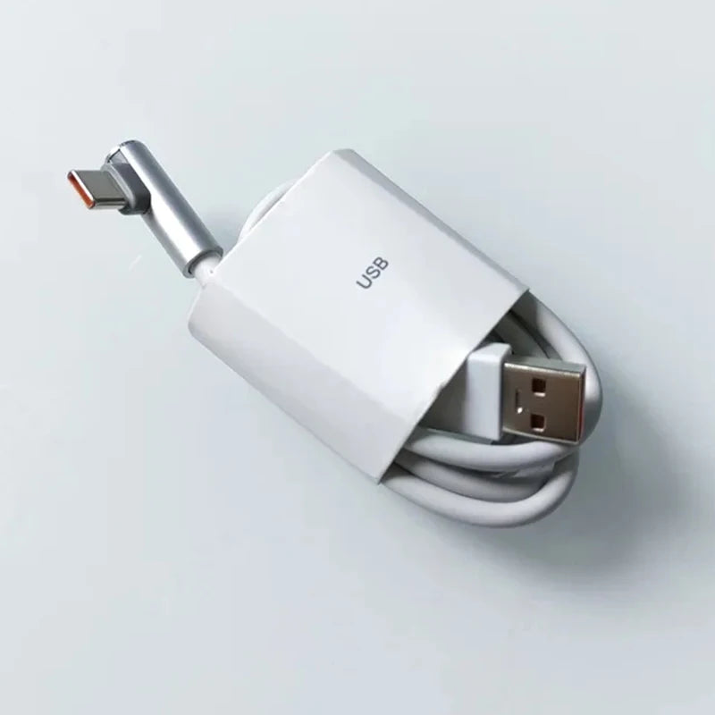 120W 90W 67W 55W 33W Original Xiaomi 6A Usb tipo C Cable de carga rápida codo de 90 grados para Poco X5 X6 Redmi Note 9 11 12 13 Pro +