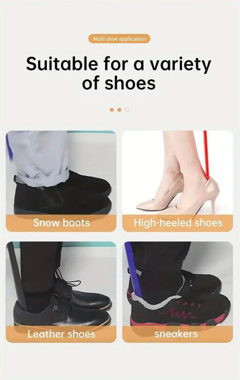 Cuernos de zapatos de plástico flexible Extra largos para mujeres embarazadas, no requiere flexión, cucharas de zapatos duraderas, uso de asistentes de zapatos, 1pc