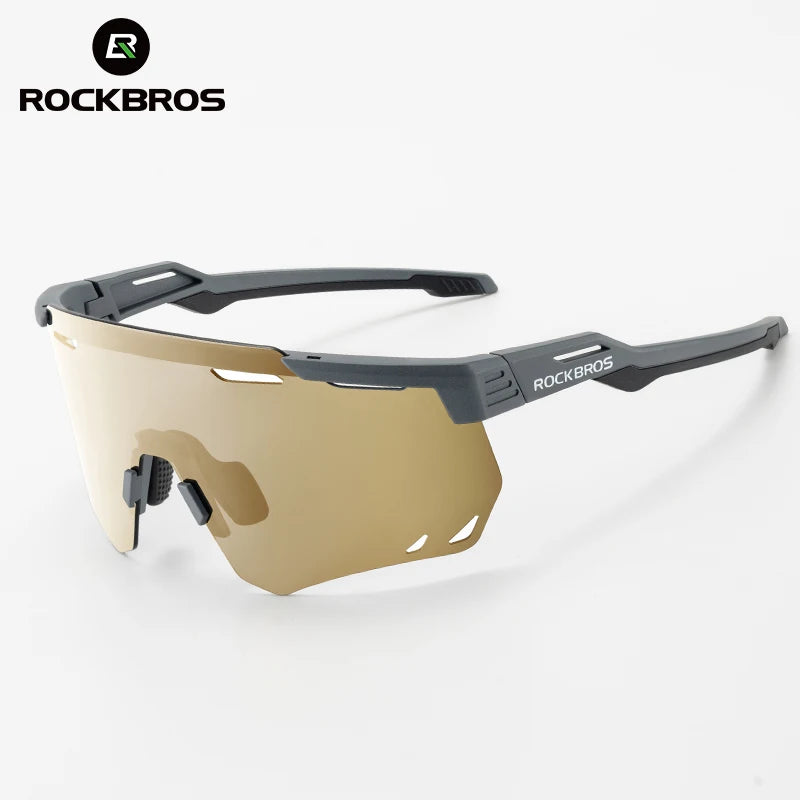 ROCKBROS-gafas de sol polarizadas y fotocromáticas para ciclismo, lentes deportivas para bicicleta de montaña y carretera, protección UV400