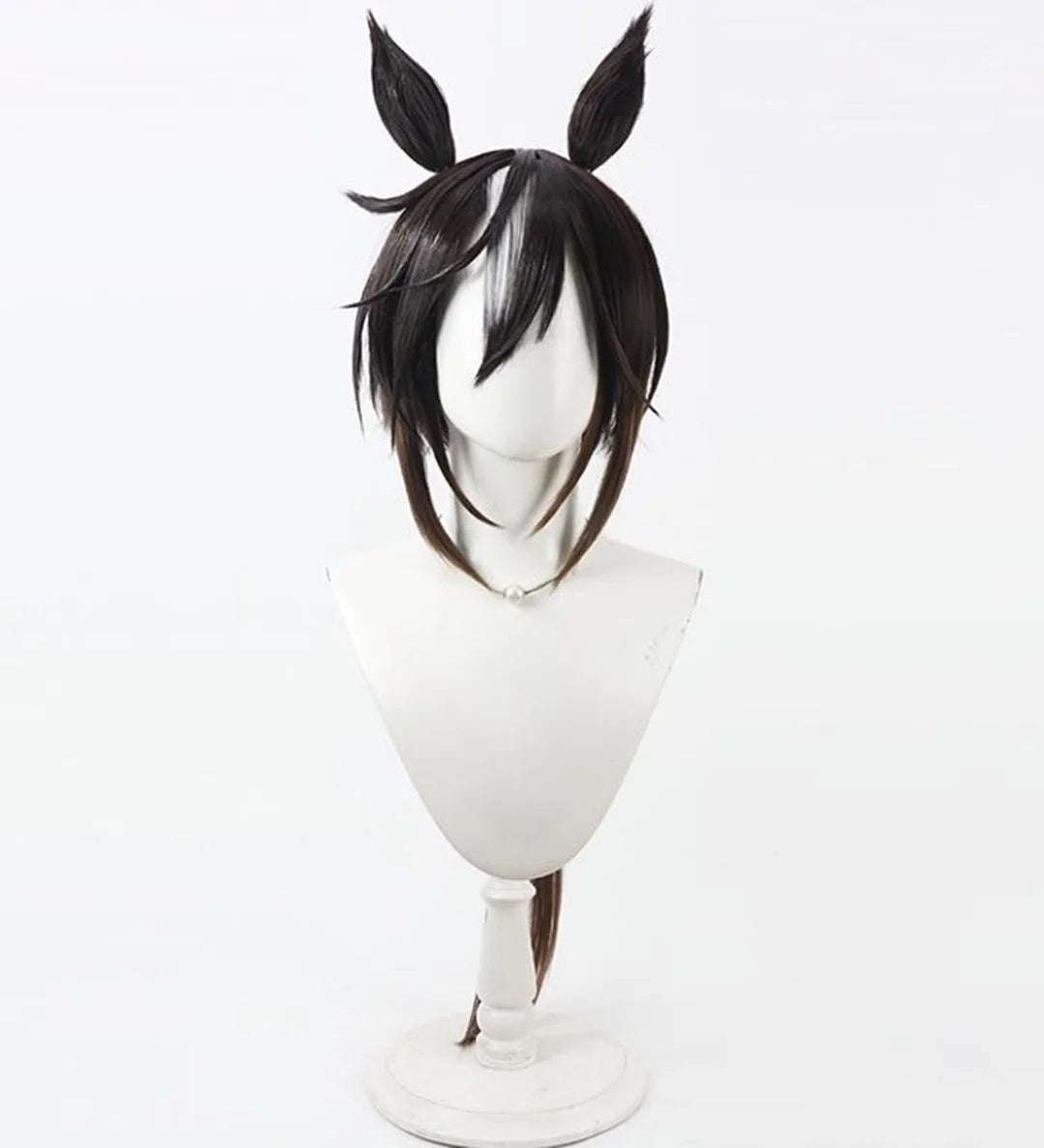 Peluca de cosplay de Uma Musume Pretty Derby Stay Gold para fiestas de anime y videojuegos, con pelucas de orejas y cola