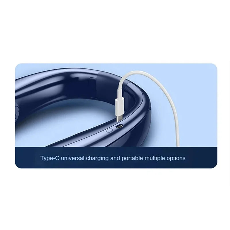 Nuevo ventilador de cuello portátil de 15000mAh pantalla Digital inteligente USB recargable al aire libre ventilador de cuello de enfriamiento silencioso sin aspas para verano