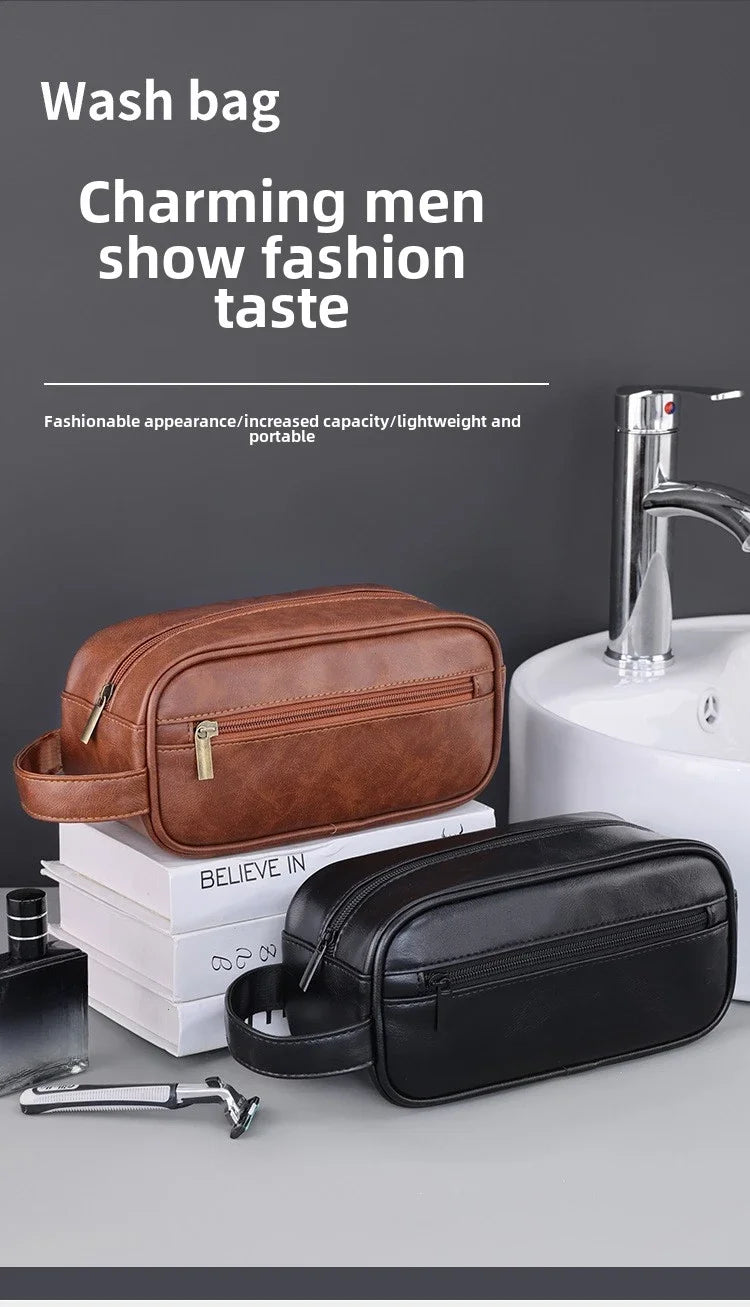 Neceser de PU con múltiples bolsillos para mujer y hombre, bolsas de maquillaje esenciales de viaje, bolsa colgante impermeable, bolsa organizadora de lavado de cosméticos