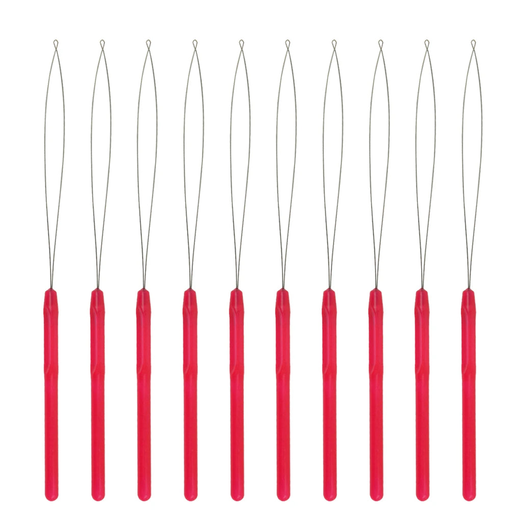 50 Uds. Ganchos de ganchillo para extensiones de cabello, aguja de bucle para cuentas de microanillo, herramienta de gancho para tirar, herramienta de bucle enhebrador de aguja