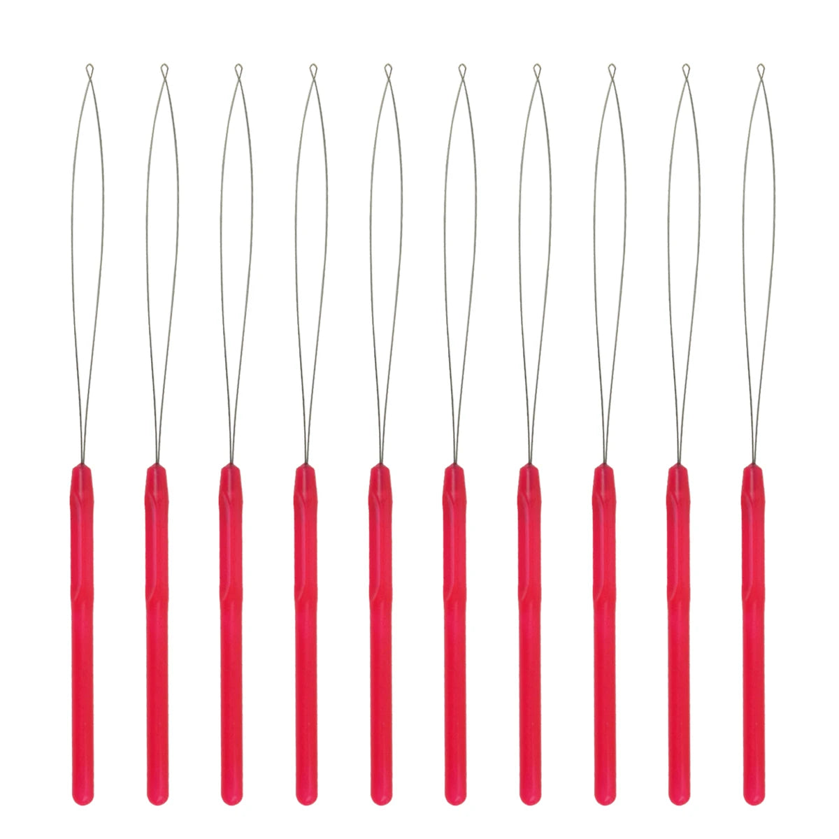 50 Uds. Ganchos de ganchillo para extensiones de cabello, aguja de bucle para cuentas de microanillo, herramienta de gancho para tirar, herramienta de bucle enhebrador de aguja