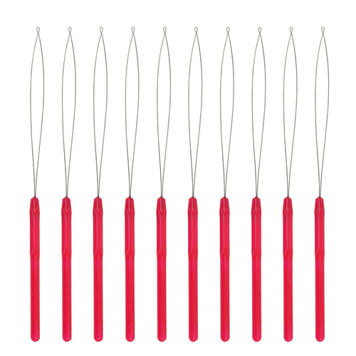 50 Uds. Ganchos de ganchillo para extensiones de cabello, aguja de bucle para cuentas de microanillo, herramienta de gancho para tirar, herramienta de bucle enhebrador de aguja