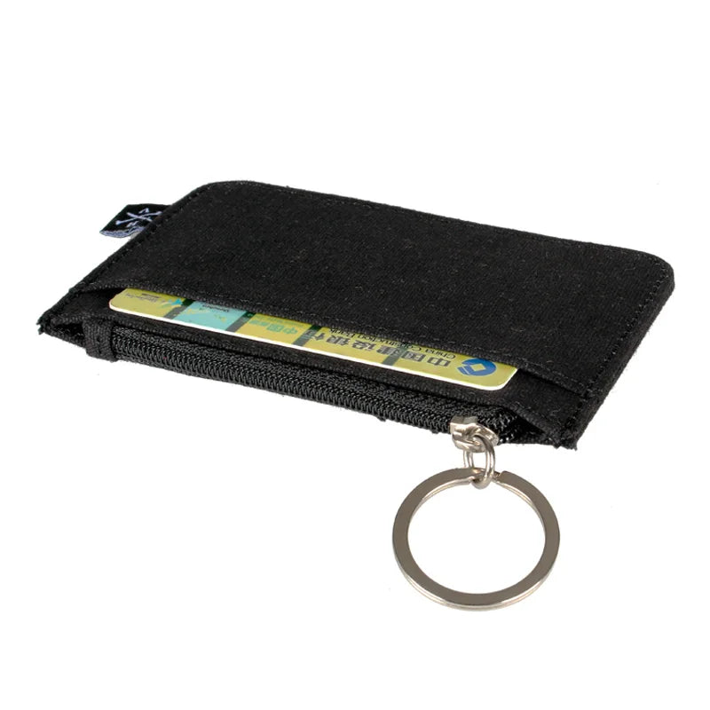 Monedero para mujer, cartera delgada minimalista para hombre, tarjetero, monedero de lona 4642