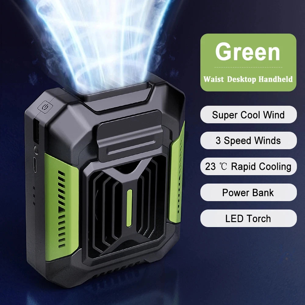 HOMFISH-ventilador Personal con Clip para cinturón, Banco de energía portátil, linterna, ventilador portátil, ventilador colgante para el cuello para trabajos al aire libre, senderismo, Camping